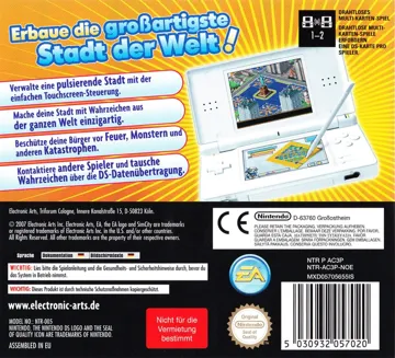 SimCity DS (Europe) (En,Fr,De,Es,It,Nl) box cover back